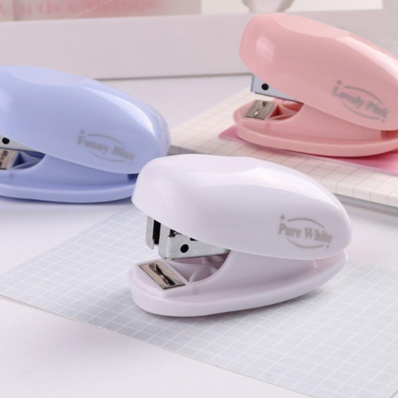 Small Stapler Colorful Paper Binding Stapler Machine Fashion Stapler Stationery School Office Binding Paper Stapler