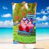 Quick Dry Beach Towel Kirby Pattern, Lightweight Absorbent Towel for Pool Beach Vacation Use
