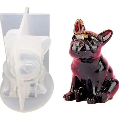 Stampi Artigianali Forma Bulldog Francese Silicone Cioccolato Cristallo Resina Epossidica Stampo Decorazione Dessert Accessori da Forno Piccoli Strumenti Forniture