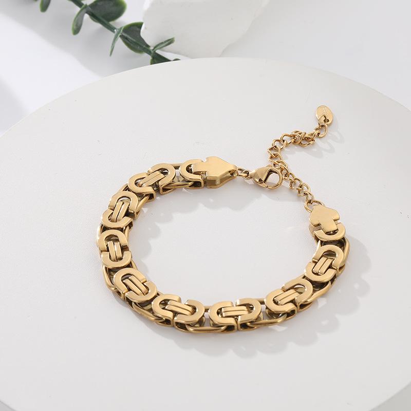 Хип-хоп Ретро Браслет Титановая Сталь Мужской Нишевый Дизайн Тяжелая Промышленность Популярный Браслет