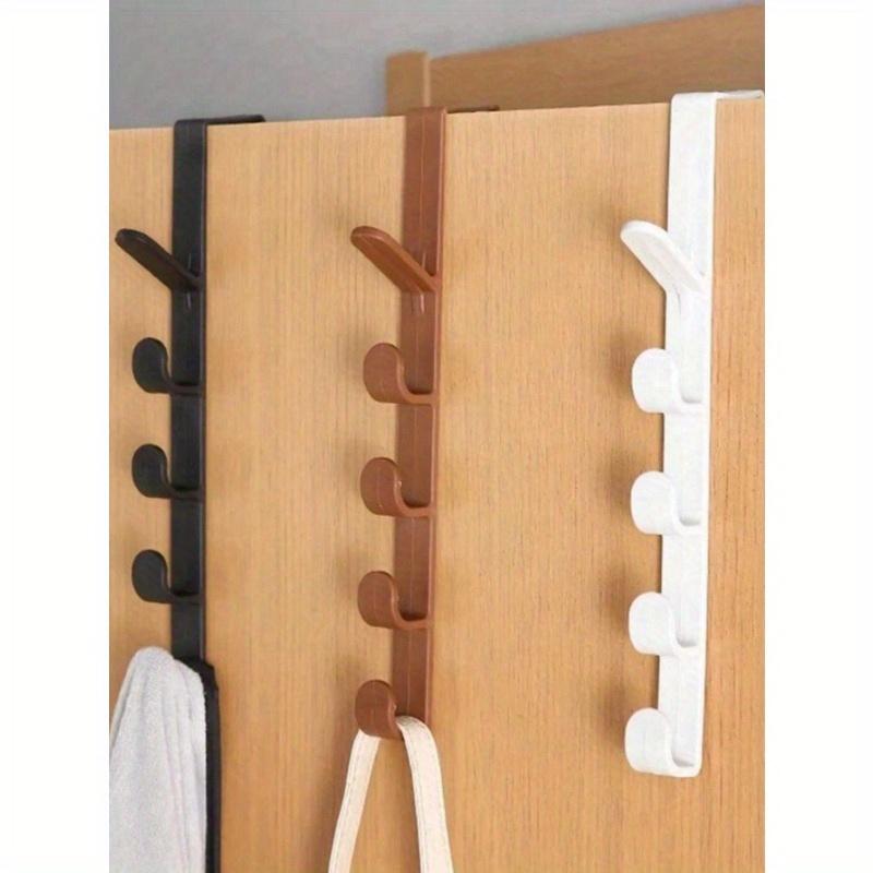 1pc Bedroom Door Hanger Rack Dormitory Wardrobe Hook for Hanging Clothes Bags Hats Wall-Mounted Plastic Storage Organizer