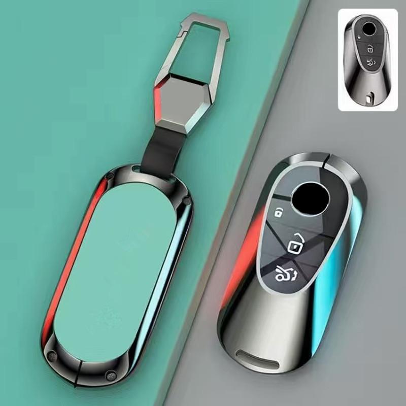 

Metal Car Key Case Fob Protective Shell Cover For Mercedes Benz C E S Class W206 W214 W223 GLC E300 C300 S400 S450 S500 Keychain