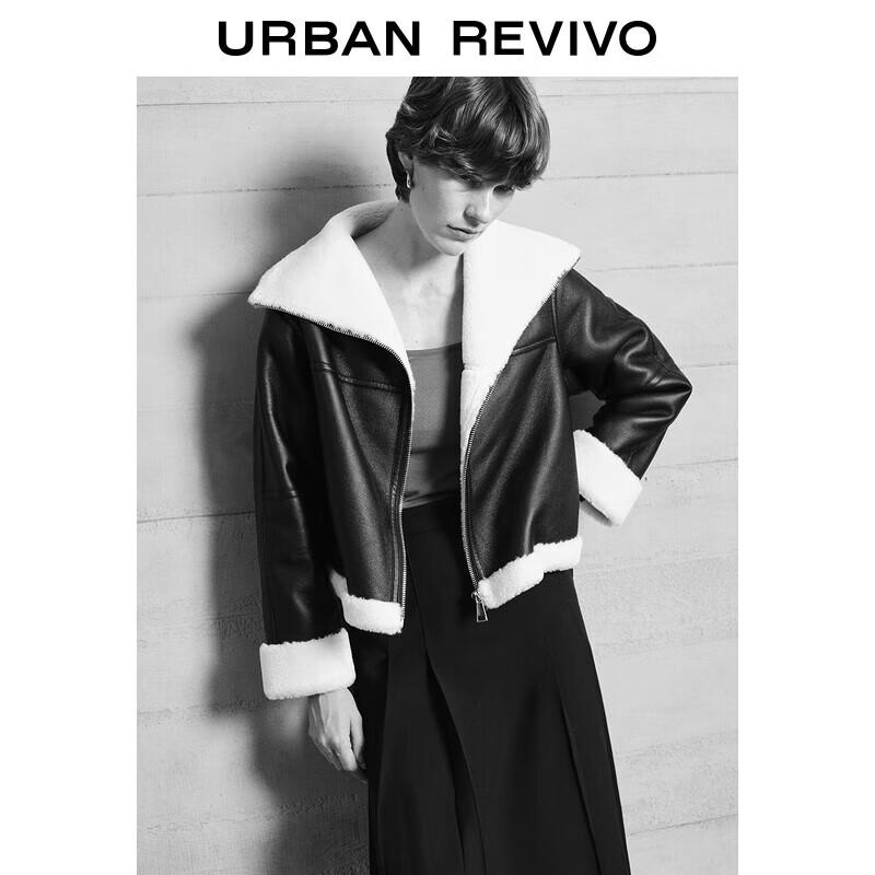 

UR Женская зимняя модная куртка мотоциклетного стиля со стойкой S