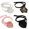 Exaggerated Clavicle Chain Floral Clavicle Chain Necklace Adjustable Rope Rose Ribbon Pendant Neckchain Accessory
