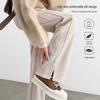 Baleno Women's Flowy Herringbone Slit Wide-Leg Trousers
