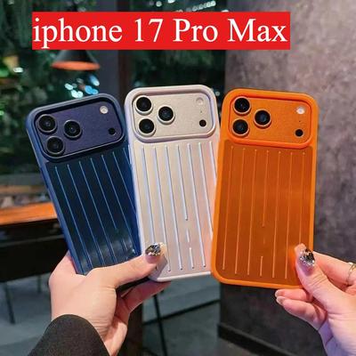 Luxury 3D Corrugated Stripe Stylish Business Luggage Phone Case for IPhone 17 Pro Max 16 15 14 for Rimowa Shockproof Bumper Cover