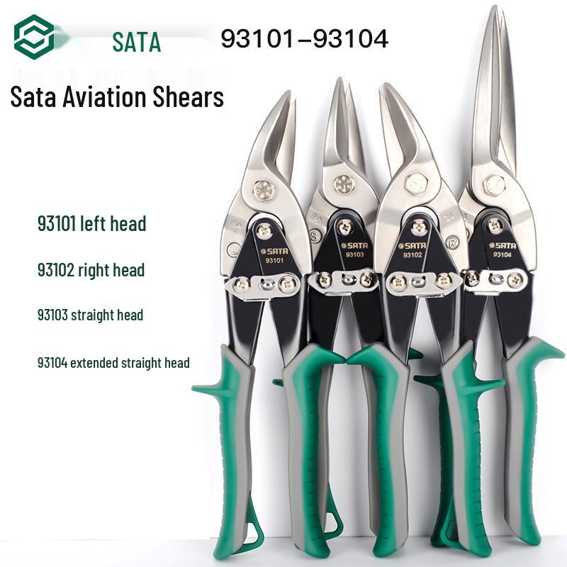 SATA Aviation Shears: Left, Right, Extended Iron Shears - Models 93101, 93102, 93103, 93104 - Stainless Steel.