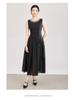 High-Quality Beaded Tencel Crepe Waist-Cinched French Aristocratic Style Tea Party Dress for Women