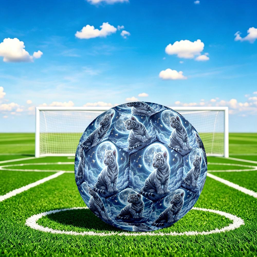 1pc Tiger Constellation Clouds Theme Soccer Ball Football, Size 5, Lightweight PVC, Outdoor Training Soccer Ball,Sports Gift T61473