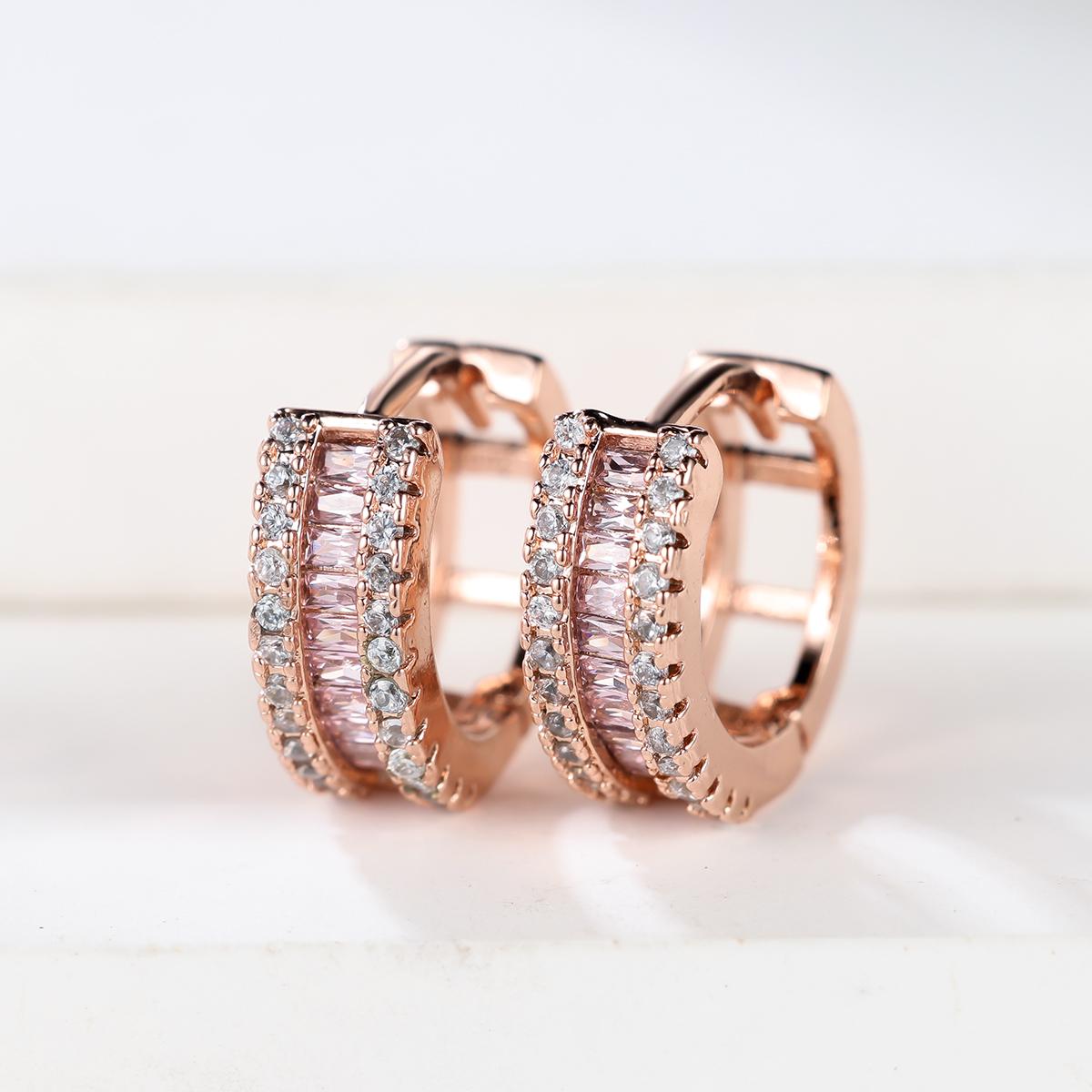 

1 пара розового золотого цвета, серьги-кольца принцессы белого, красного, синего цвета с разноцветными камнями, серьги-кольца для свадьбы и помолвки для женщин розовый