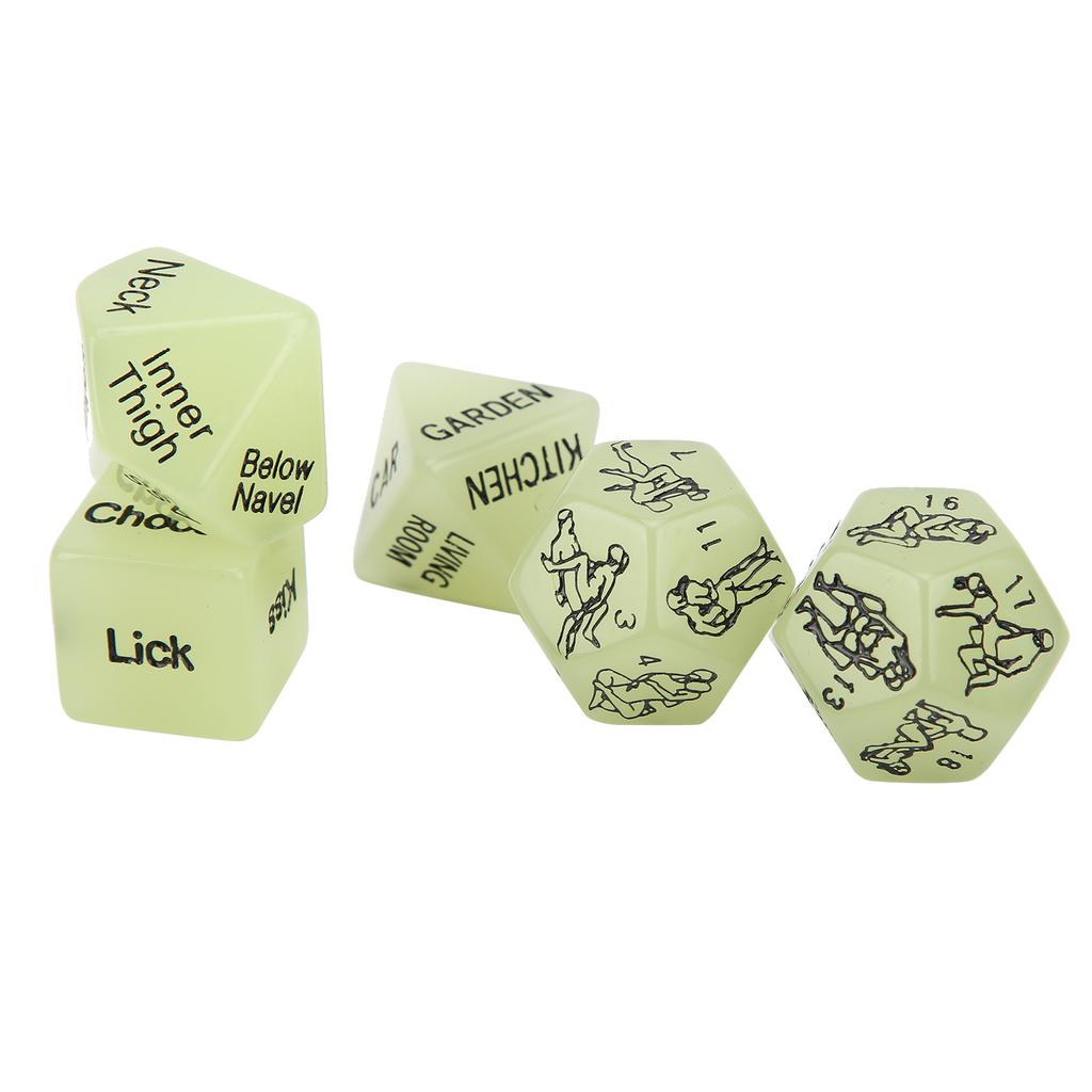 5pcs Couple Dice Lovers Bachelor Party Multiple Pose Dice Sexual Posture Dice ToyLuminous