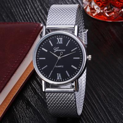 Fashionable Steel Band Disc Watch Women's and Men's Unisex Couple Watch Daily Business Watch