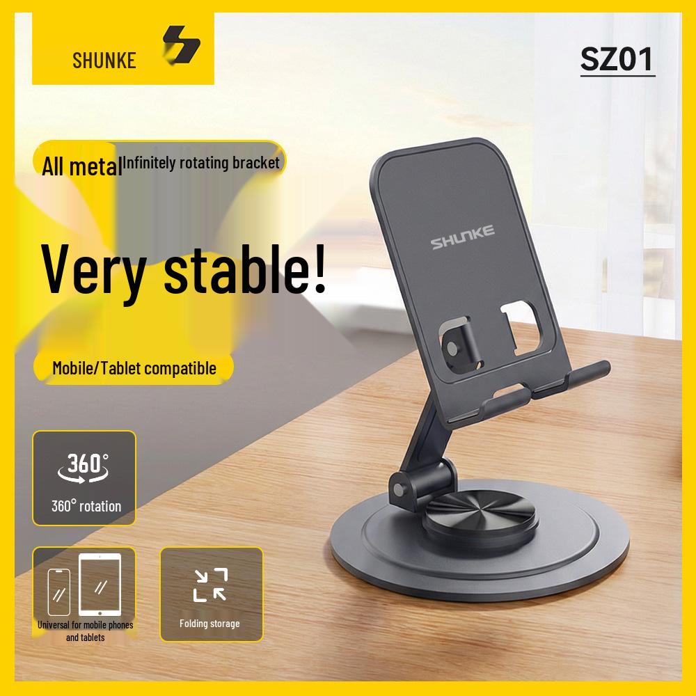 Shunke Metal Rotating Phone Holder: Multifunctional Foldable Desktop Stand SZ01 Desktop Phone Stand