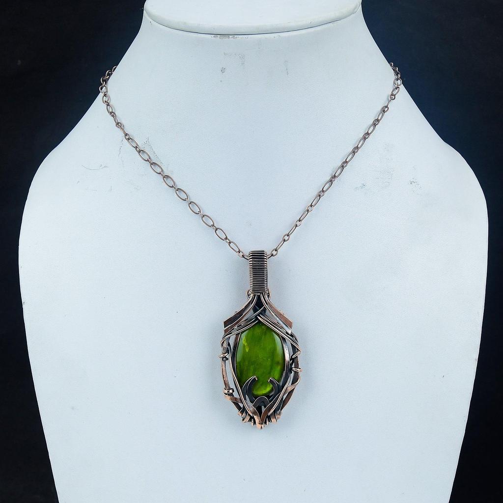 Green Flash Labradorite Pendant Gemstone Jewelry, 999 Copper Wire Wrapped Pendant, Handmade Jewelry Birthstone Pendant, Gift For Him