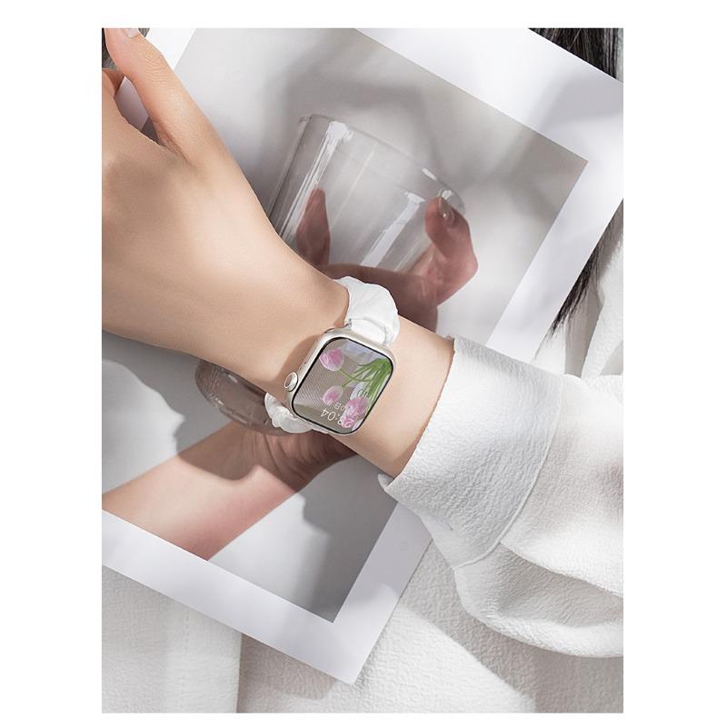 INS Chiffon Ice Silk Elastic Scrunchie Strap For Samsung Galaxy Fit3 SM-R390 Slim Girl Band Loop Bracelet For Galaxy Fit 3