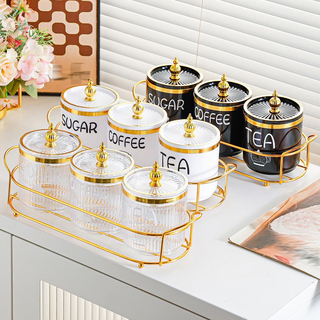 Plastic Sealed Storage Jar with Lid Moisture-proof Sugar Storage Tank Internet Celebrity Tea Can Premium Sense Household Bean Storage Tank