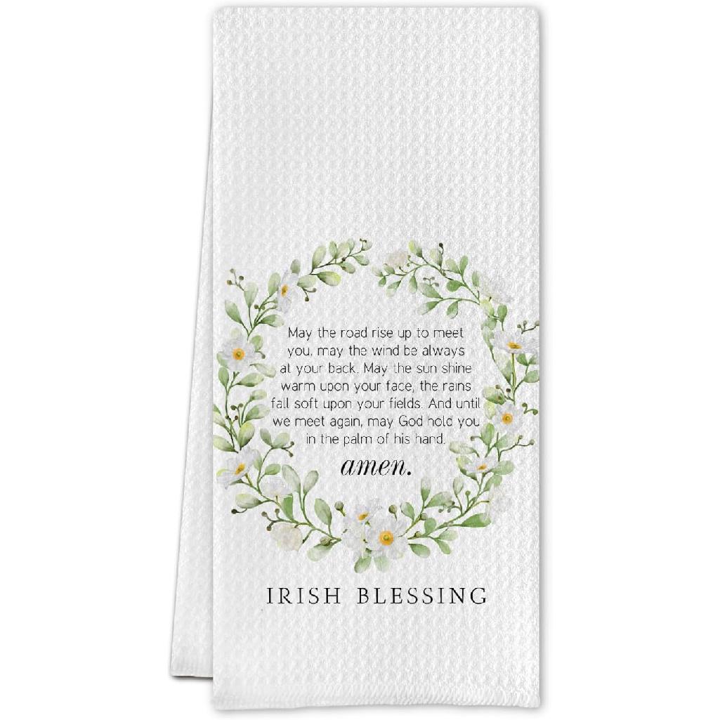 Irish Blessing Kitchen Towel - Irish Gifts Decorative Waffle Weave Dish Towels, Irish Gifts Hand Towels, Irish Tea Towels, Irish Gifts for Women,St. Section 2