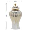 Ceramic Ginger Jar Golden Stripes Decorative General Jar Vase Porcelain Storage Tank with Lid Handicraft Home Decoration Vases