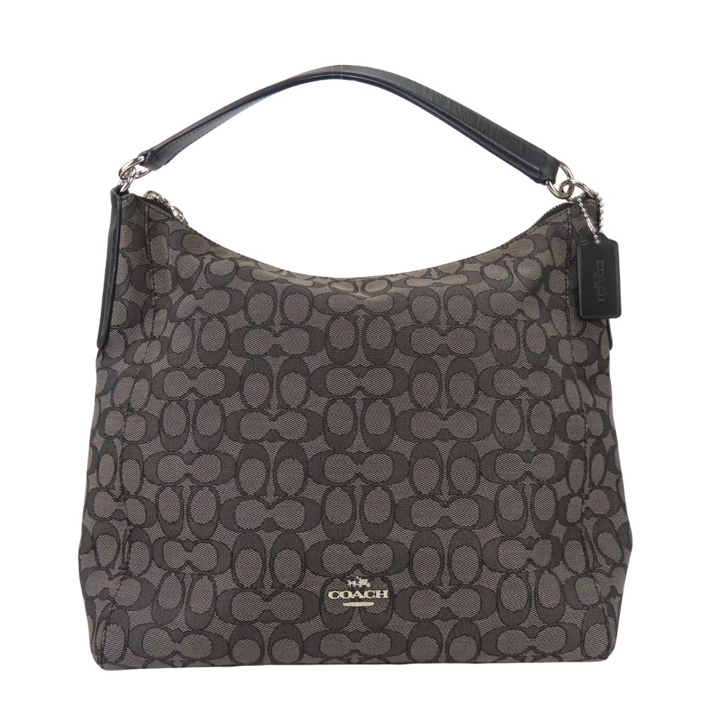 Used COACH Shoulder Bag Signature F55365 canvas/leather gray black