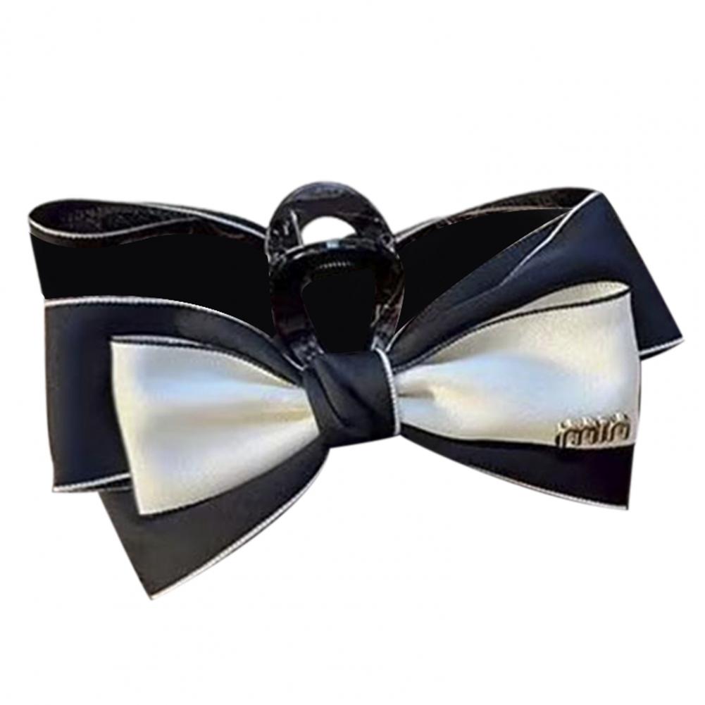 Women Hair Claw Shining Heart Rhinestones Bowknot Decor Hair Clip Back Head Shark Clip Hair Accessories