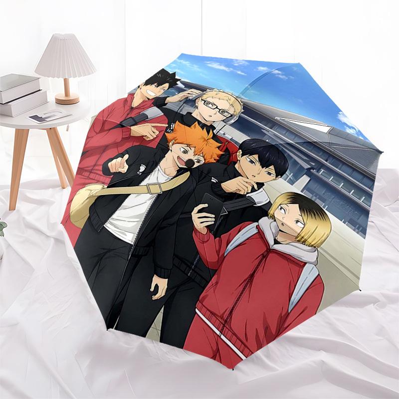 

1pc Haikyuu! Anime Characters Umbrella Automatic Opening & Closing, Portable 3-Fold Design, 8-Rib Iron Frame, Outdoor Umbrella, Perfect Gift for Fans,