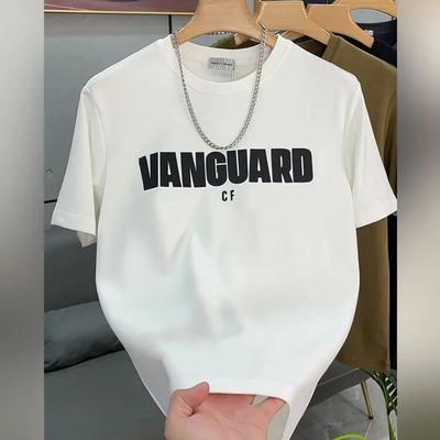 Modă de Vară Greu Retro Bărbați Scrisori Englezești 100% Bumbac Imprimat Gât Rotund Calitate Înaltă Casual Fitness Street Tricou#Culoare(2)