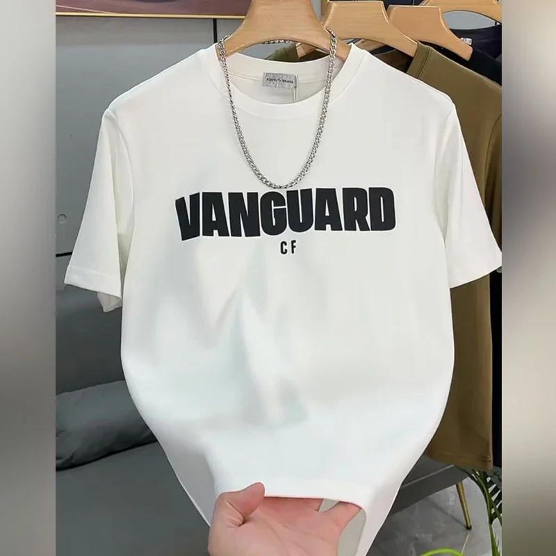 

Летняя мода Тяжелая Ретро Мужская Футболка с английскими буквами 100% хлопок с принтом Круглый вырез Высококачественная Повседневная Фитнес Уличная футболка#Цвет(2) XXXXXL чёрный