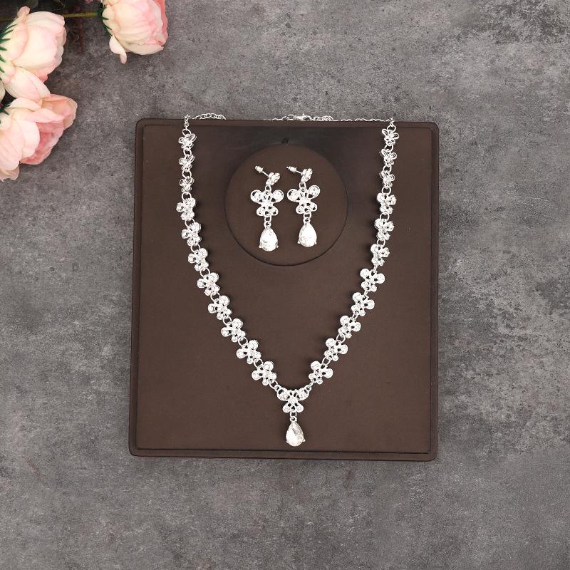 Korean Style Bridal Jewelry Set - Crown, Headband, Earrings, Necklace, & Hair Accessories for Wedding Dresses.