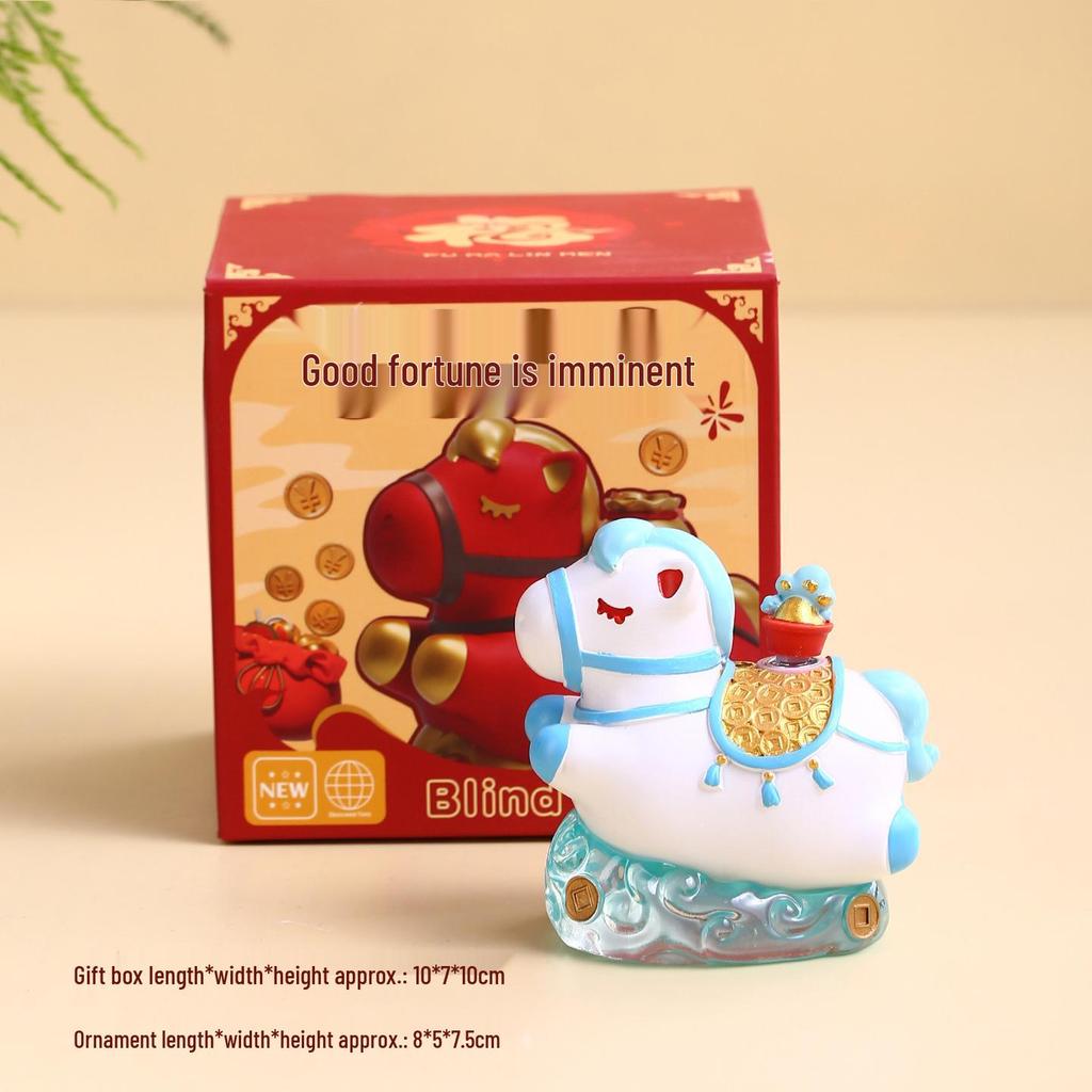 Xianci Year of the Horse Wealth Figurine - Luoyang Cultural Souvenir for Office or Desktop