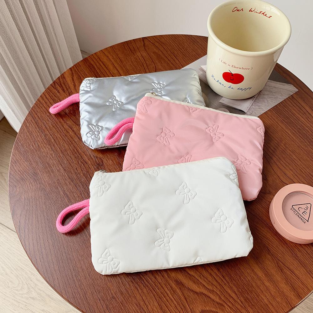 Silver Shiny Makeup & Accessory Bag: Compact and Cute for Earphones, Cables, Coins