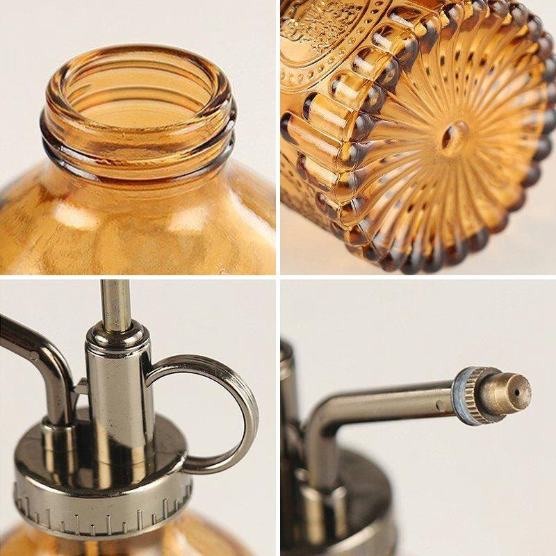 Retro Glas Luftdruck-Gießkanne Geprägte Glas-Sprühflasche Gartenarbeit Spezial Haushaltssprinkler Gießflasche