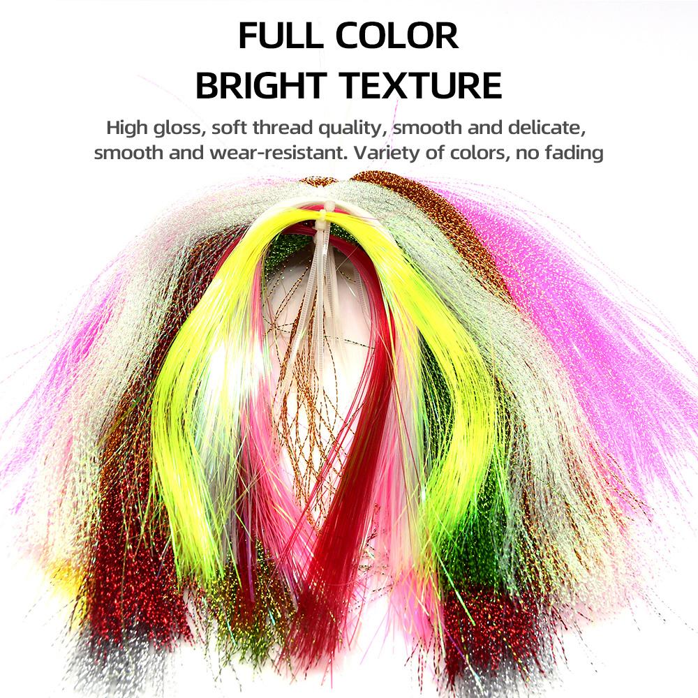 MNFT 11 Packs Crystal Flies decorating Tinsel Fly Tying/Jig Hook Lure Making Materials Holographic Flashabou DIY Bait Wing Tail