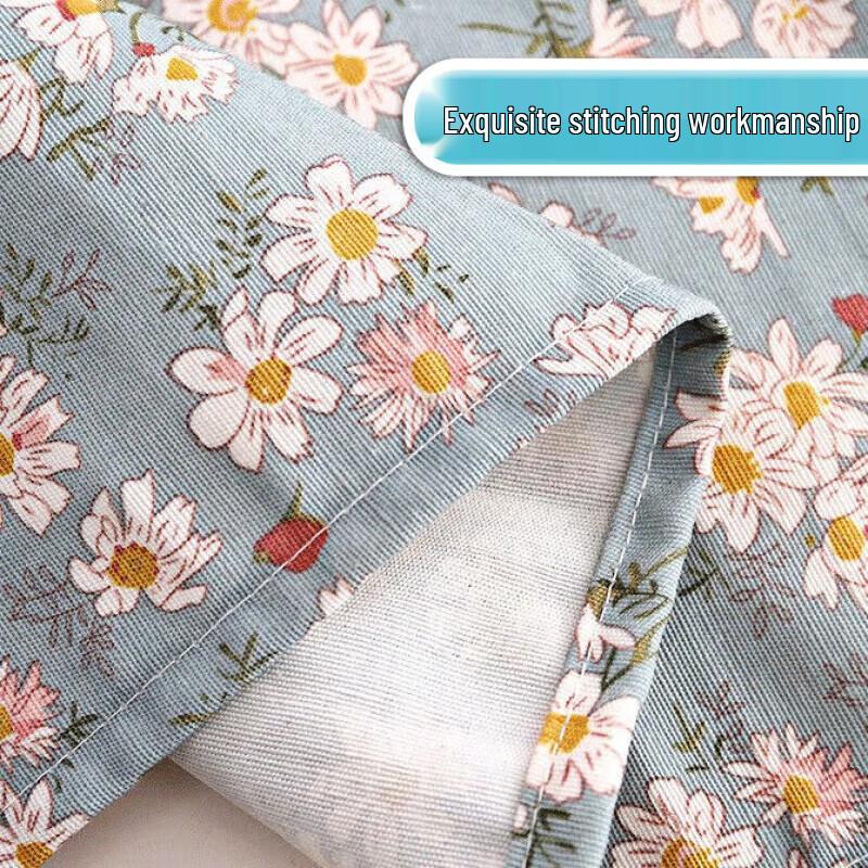 Long-Sleeve Canvas Floral Apron