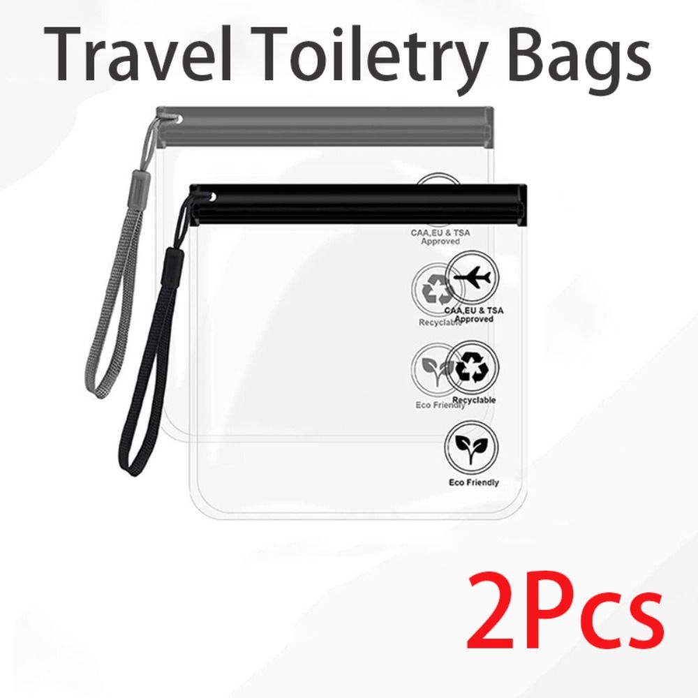 2Pcs 20x20cm Security Liquids Bag Sealed Washing Bag Portable Storage Bag  Airport