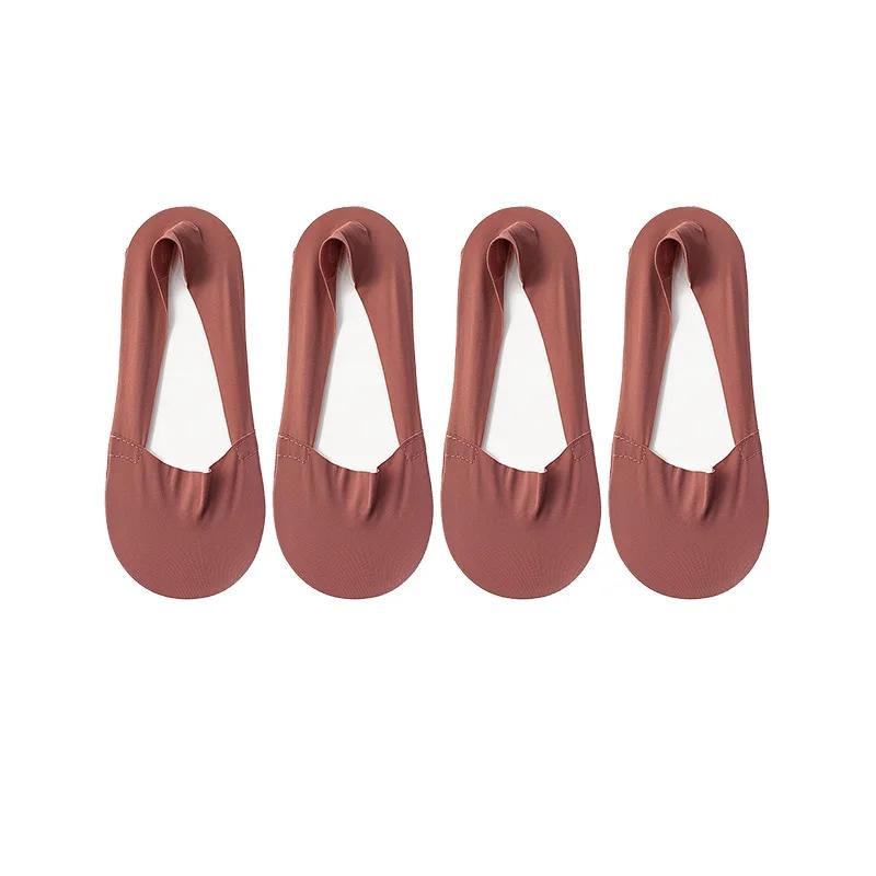 4 Pairs Women Socks High Quality Matching Casual Socks Summer Thin Cotton Bottom Non-slip Invisible Low Short Socks Breathable