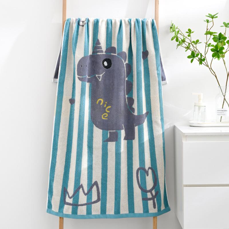 Luxury Yarn-Dyed Jacquard Cotton Bath Towel - Soft, Absorbent, Thick, and Large