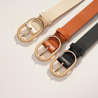 Korean Ins Versatile Square Japanese-buckle Belt for Women, Black Fashionable and Elegant Decoration, New Year's Belt for Ladies