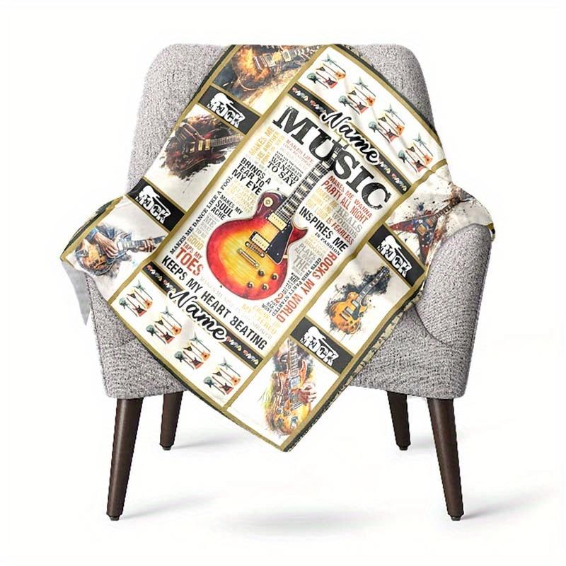 Love Of Music Customize Your Name Blanket Used For Chair Office Sofa Bed Camping Soft And Warm Giving Friends And Relatives Birthday Graduation Gift