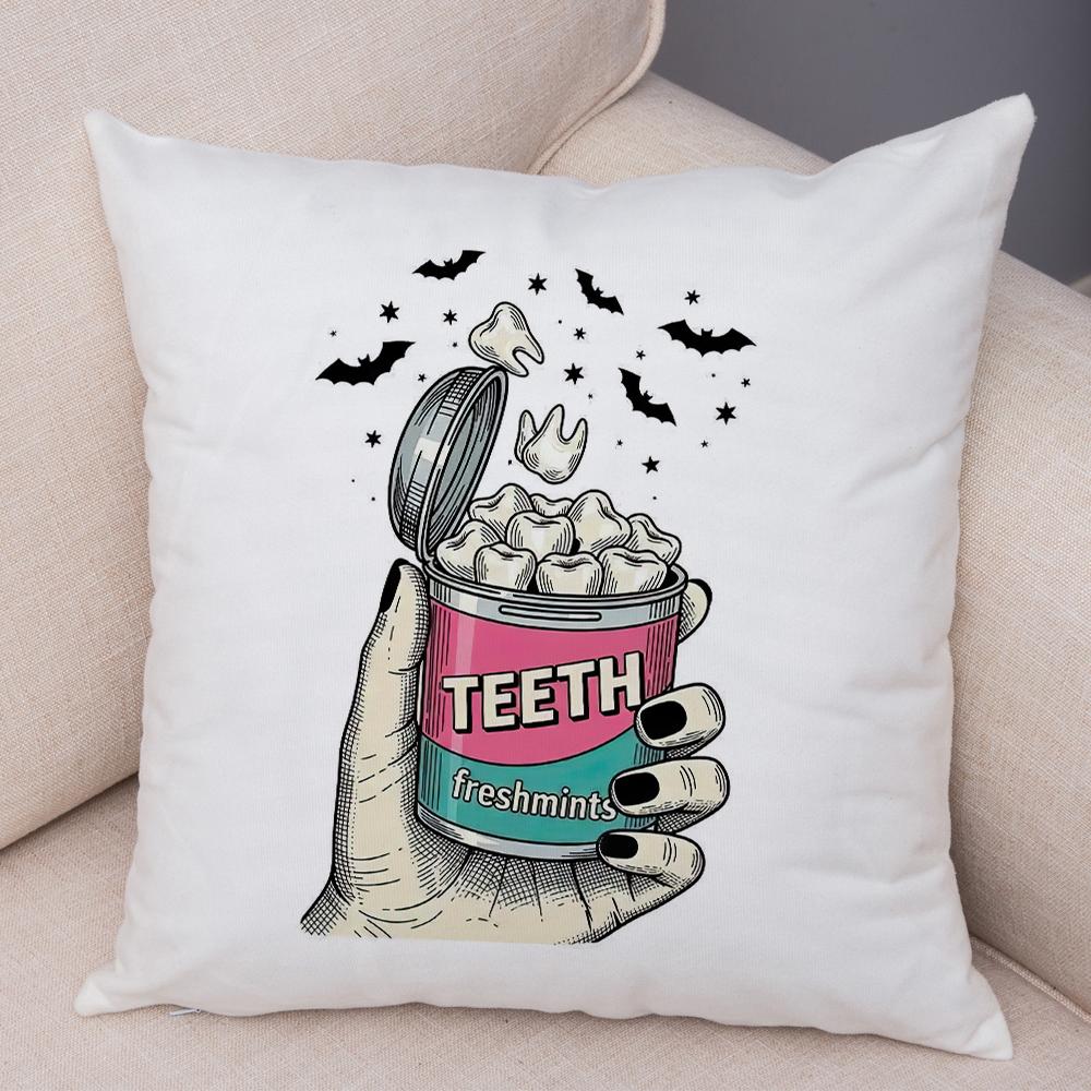 Witch Vibes Pillowcase Double Print Spooky Cats Cushion Cover Soft Plush Magic Potions Pillowe Case for Sofa Home Car
