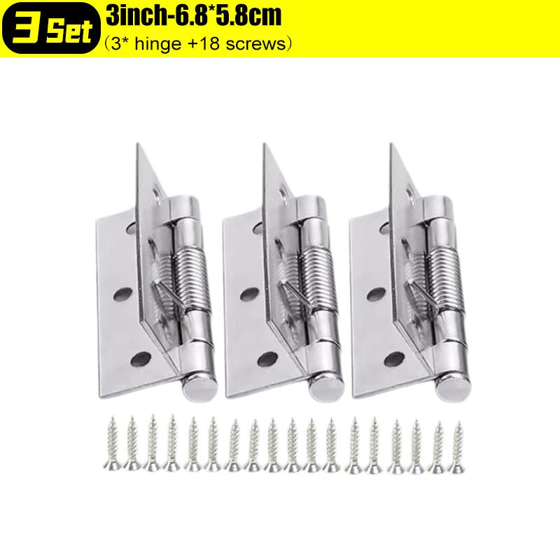 2/3/4 Inch Zelfsluitende Veer Scharnier met Schroeven Roestvrij Staal Sluitende Deur Scharnieren Dozen Kast Meubelbeslag Hardware