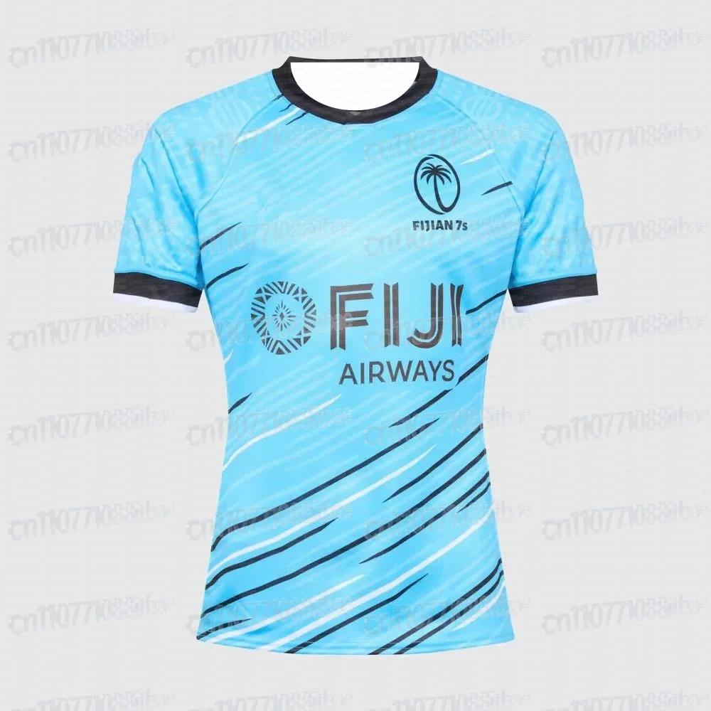 Fiji 7s Rugby Away Jersey, White Tribal 3D Printed Pattern, Breathable Quick Drying Jersey, Family and Parent-child Outfit