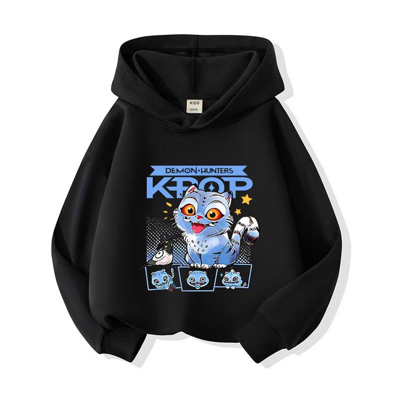 2025 Witcher Team New Children's Fashion Street Style Hoodie Casual Versatile Cartoon Printed Girls' Hoodie Sportswear