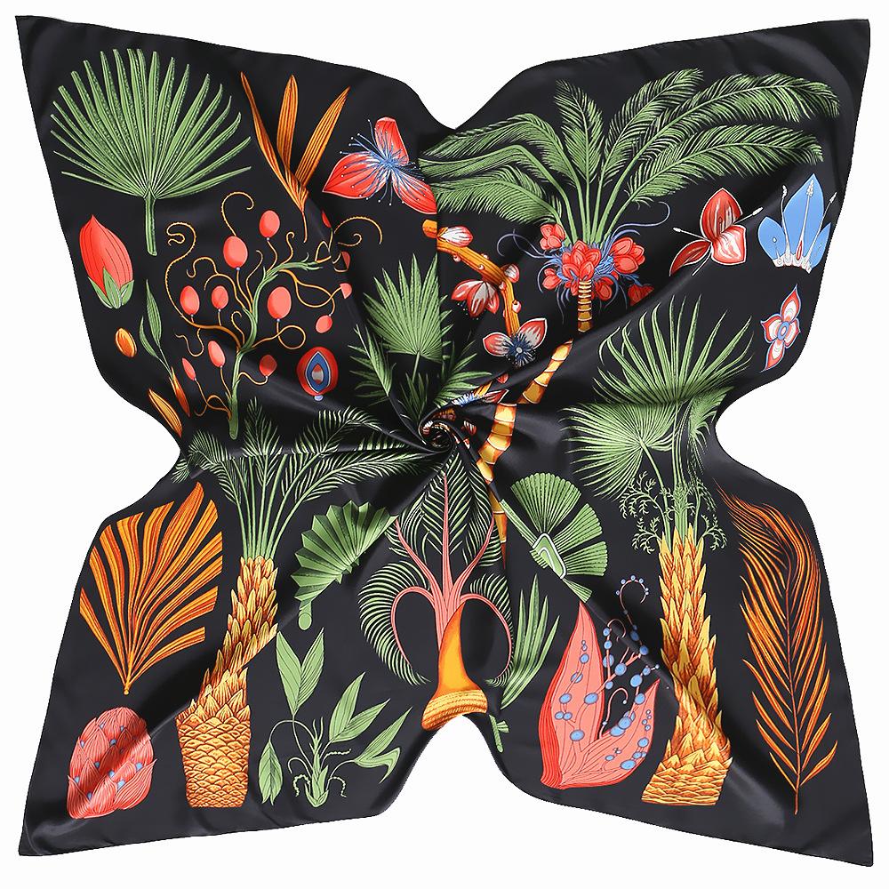 Elegant 130*130CM Luxury Brand Big Printing Women Square Twill Silk Scarf and Shawl