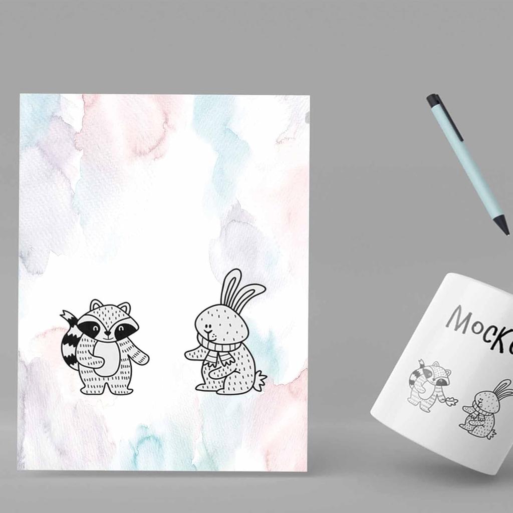 DUGUTUL Watercolor Stationary Paper, 100 Gsm Printer Paper 8.5 X 11, 12 Designs, Double-Sided, Colored Paper for Writing Letters and Invitations,