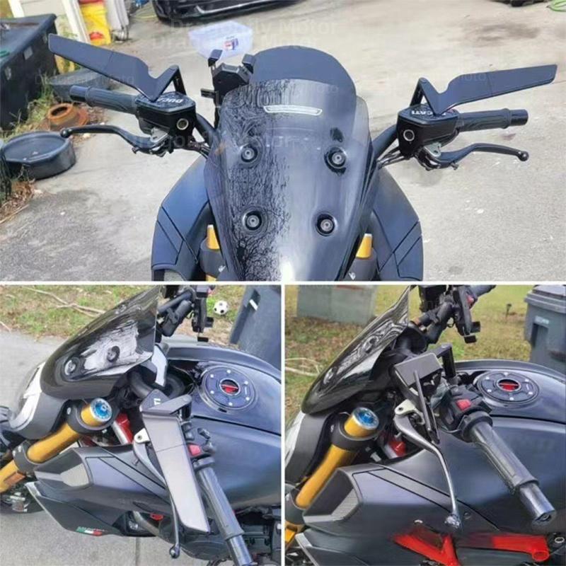 For KTM 250 390 200 690 125 DUKE 990 SUPER R 790 1290 Motorcycle Mirrors Stealth Winglets Mirror To Rotate Adjustable Mirrors