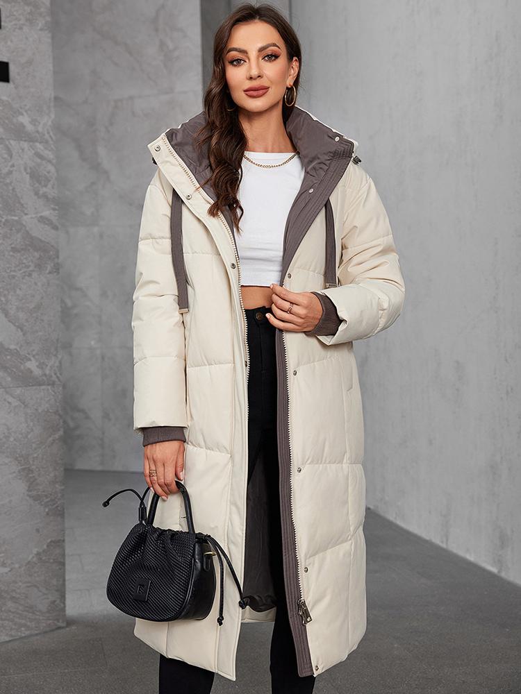 Cinemore Women's jacket long Fashion Grace women winter down jackets Zipper pocket with belt parka high quality outwear 9085