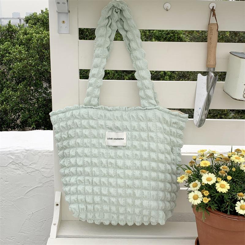 Japanese Cloud Bubble Flower Canvas Shoulder Bag for Female Students