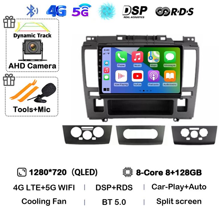 Android 14 Wireless Carplay+Auto 4G WIFI For Nissan Tiida C11 2004-2013 Car Radio GPS Multimedia Stereo Video Player Head Unit