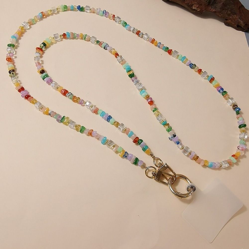 Stone Gem Mobile Phone Straps Stylish Cute Beads Phone Chain Long Phone Lanyard Phone Accessories