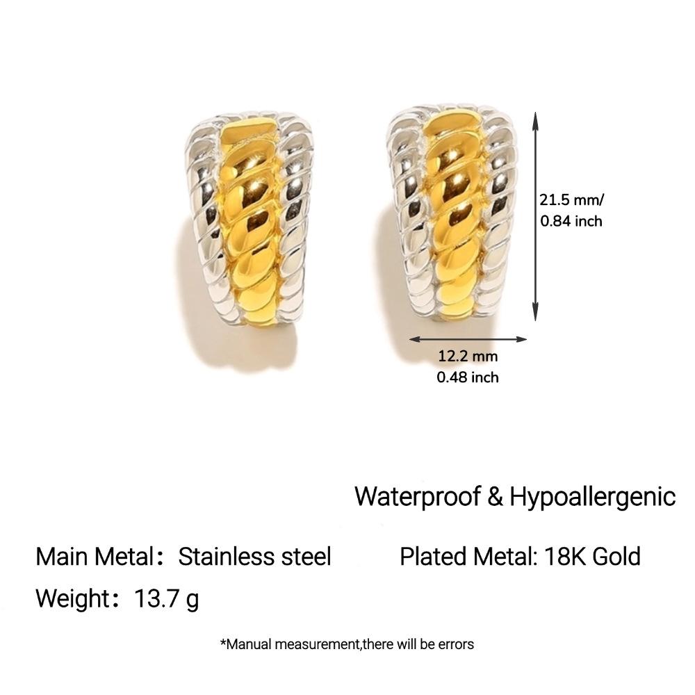Yingtai 18K Gold Stainless Steel Stud Earrings with Vacuum Electroplating